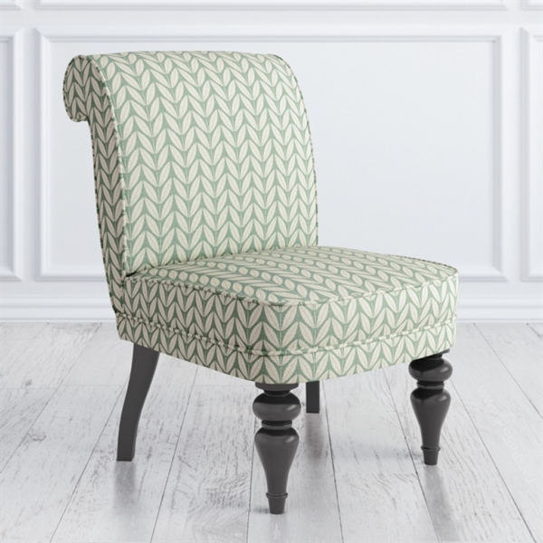 Accent Chair Sofa with Green Leaf Pattern Upholstery