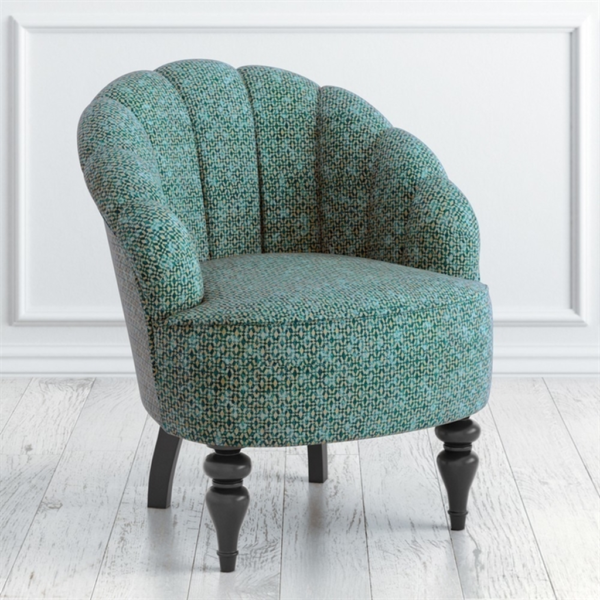 Teal and green patterned accent sofa
