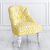 Yellow and white accent sofa with tufted button design