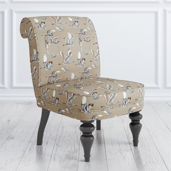 Beige and brown patterned armchair sofa