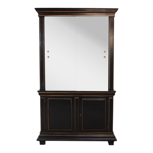 Classic Black Wooden Wardrobe with Ample Storage