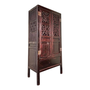 Classic Wooden Armoire with Carved Details