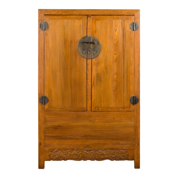 Wooden Armoire with Carved Details