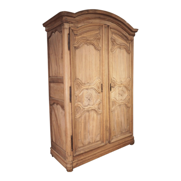 Classic Wood Armoire with Beige Finish