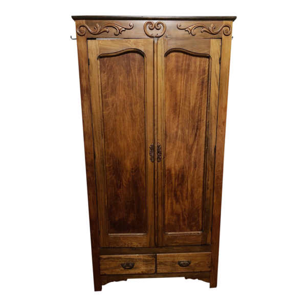 Classic brown wood armoire with timeless design