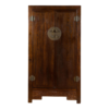 Dark brown wood armoire with iron hardware, Timeless design by Daabadi Furniture supplier