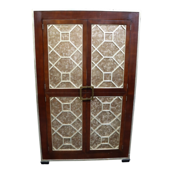 Elegant Armoire with Geometric Accents