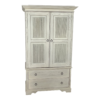 White Wooden Wardrobe with Drawers