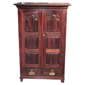 Classic Brown Wooden Wardrobe with Two Doors