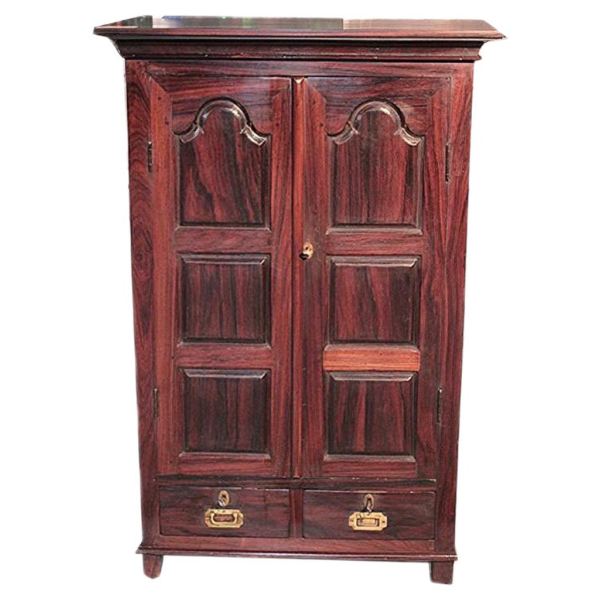 Classic Brown Wooden Wardrobe with Two Doors