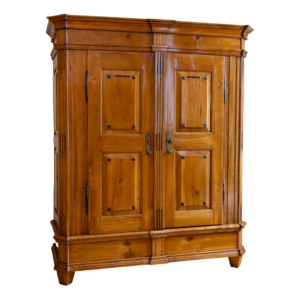 Classic wooden armoire with iron accents