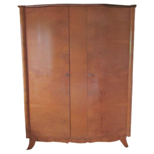 Brown wood wardrobe with two doors