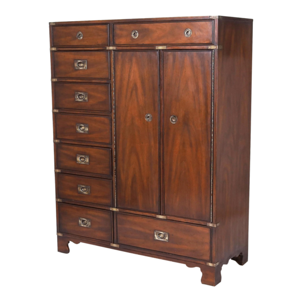 Elegant wooden armoire with drawers and doors