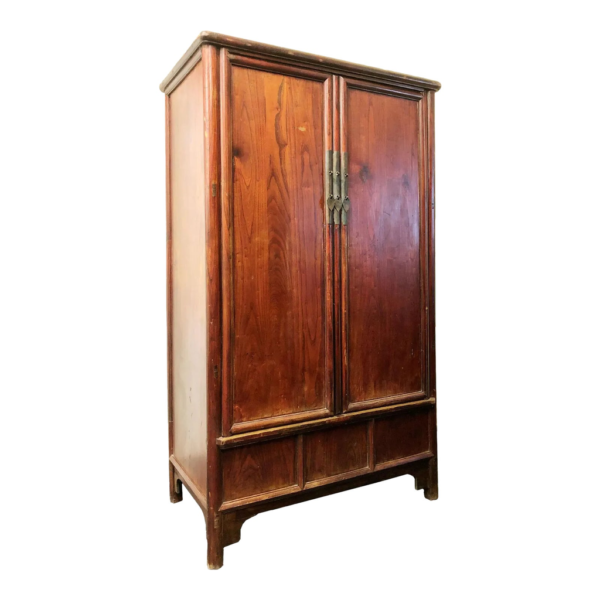 Brown wooden armoire with double doors