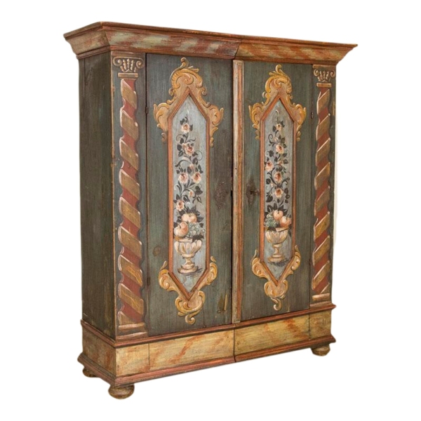 Blue Floral Armoire