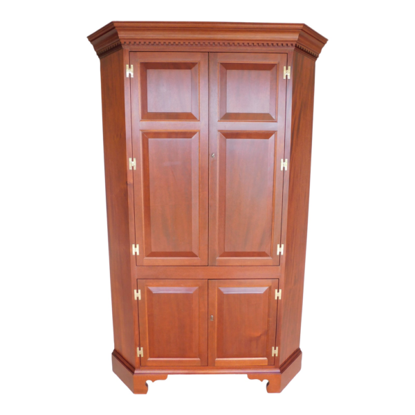 Classic Brown Wood Armoire with Shelves
