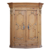 Classic light brown wooden armoire with intricate carving