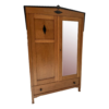 Classic brown wood armoire with mirror and drawer