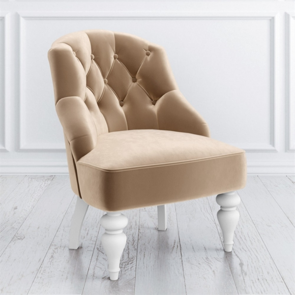 Beige velvet sofa with tufted design