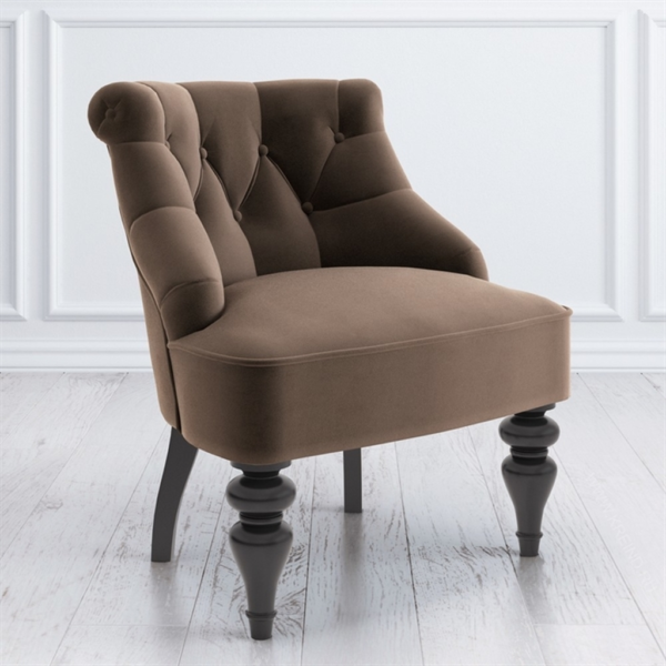 Brown Velvet Sofa with Button Tufted Design