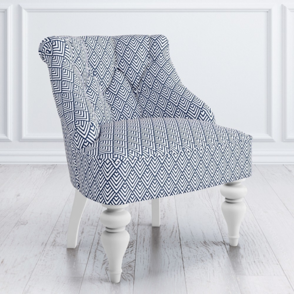 Blue and White Geometric Patterned Sofa by Daabadi Furniture manufacturer