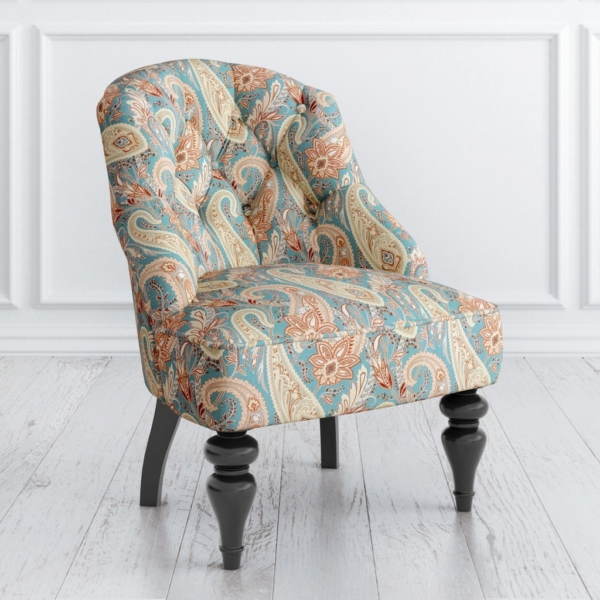 Classic paisley sofa with wood frame