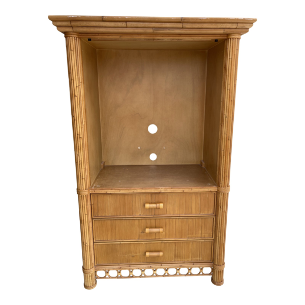 Bamboo Armoire with Beige Finish