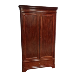 Classic wooden wardrobe with two doors and one drawer