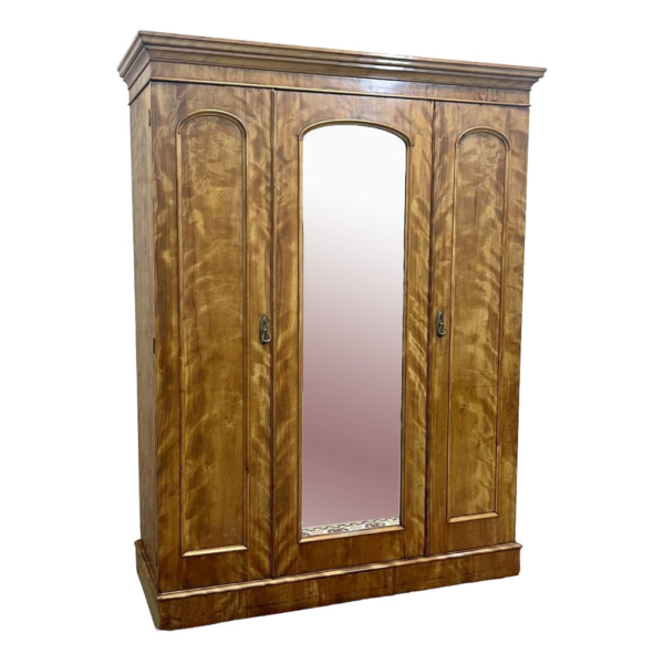 Brown Wooden Wardrobe with Mirror Front by Daabadi Furniture wholesaler