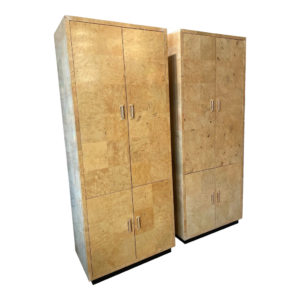 Modern wooden wardrobe with natural finish and beige color, Daabadi Furniture manufacturer