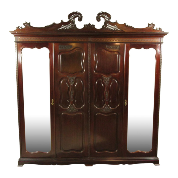 Classic brown wood wardrobe with ample storage