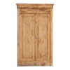Rustic beige wood wardrobe with two doors