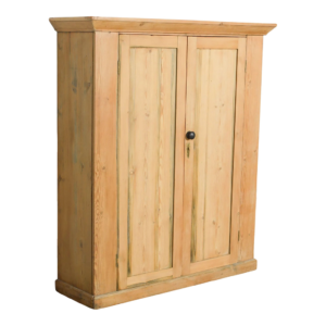 Beige wooden wardrobe with two doors
