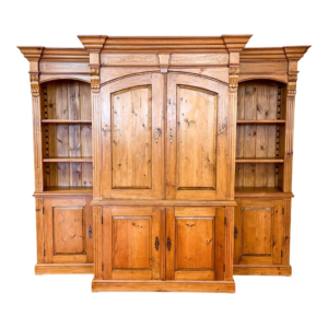 Classic wooden wardrobe with bookcase