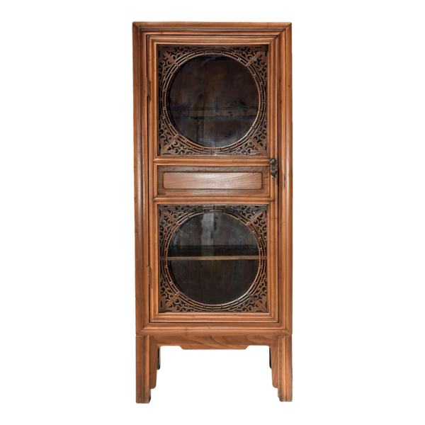 Classic Brown Wooden Wardrobe with Carved Details by Daabadi Furniture