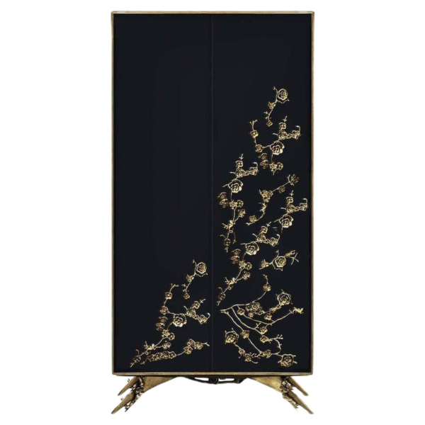 Black and gold floral wardrobe
