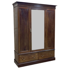 Classic Wooden Wardrobe with Mirror Door