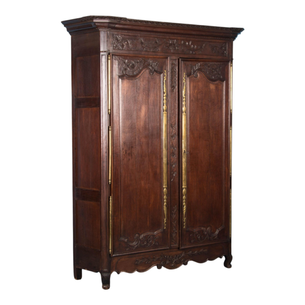 Classic Wooden Armoire with Intricate Carvings