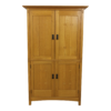 Wooden armoire with four doors, classic design, brown color