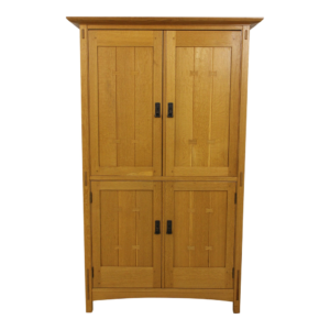 Wooden armoire with four doors, classic design, brown color