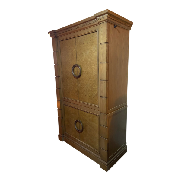 Classic wooden armoire with ring pulls