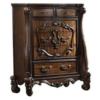 Victorian Brown Wood Nightstand with Intricate Carvings