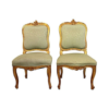 Victorian Era Carved Dining Chair Gold and Green Upholstery Daabadi Furniture exporter