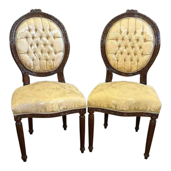 Victorian Era Dining Chair Wood Upholstered