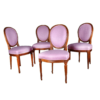 Victorian Era Dining Chair with Pink Fabric Upholstery