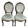 Victorian Era Gray Velvet Dining Chair