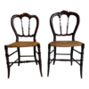 Victorian Era Wood Dining Chair with Woven Seat