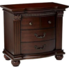 Victorian Style Wood Nightstand with Carvings