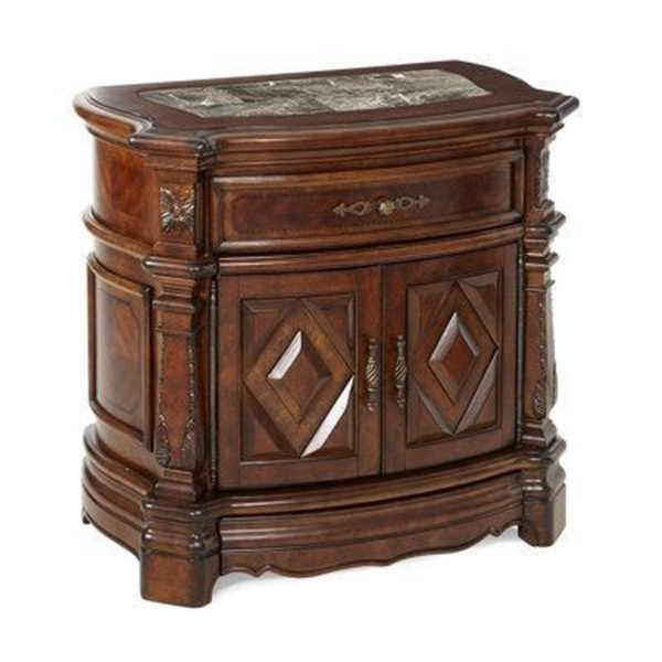 Victorian style bedside table with marble top