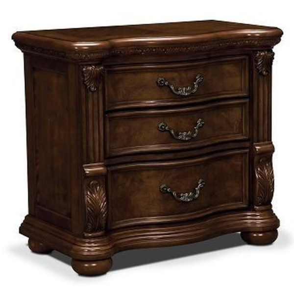 Victorian style wood nightstand